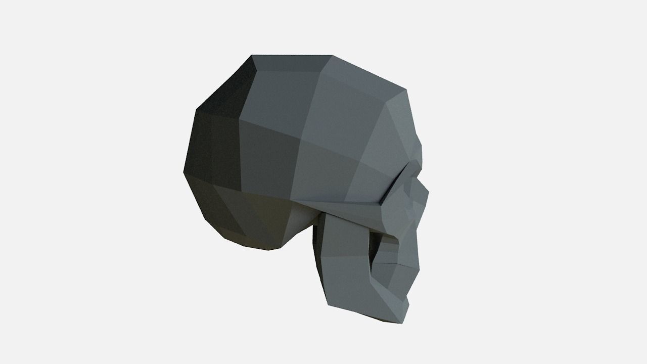 Low poly SKULL helmet Low-poly 3D model_5