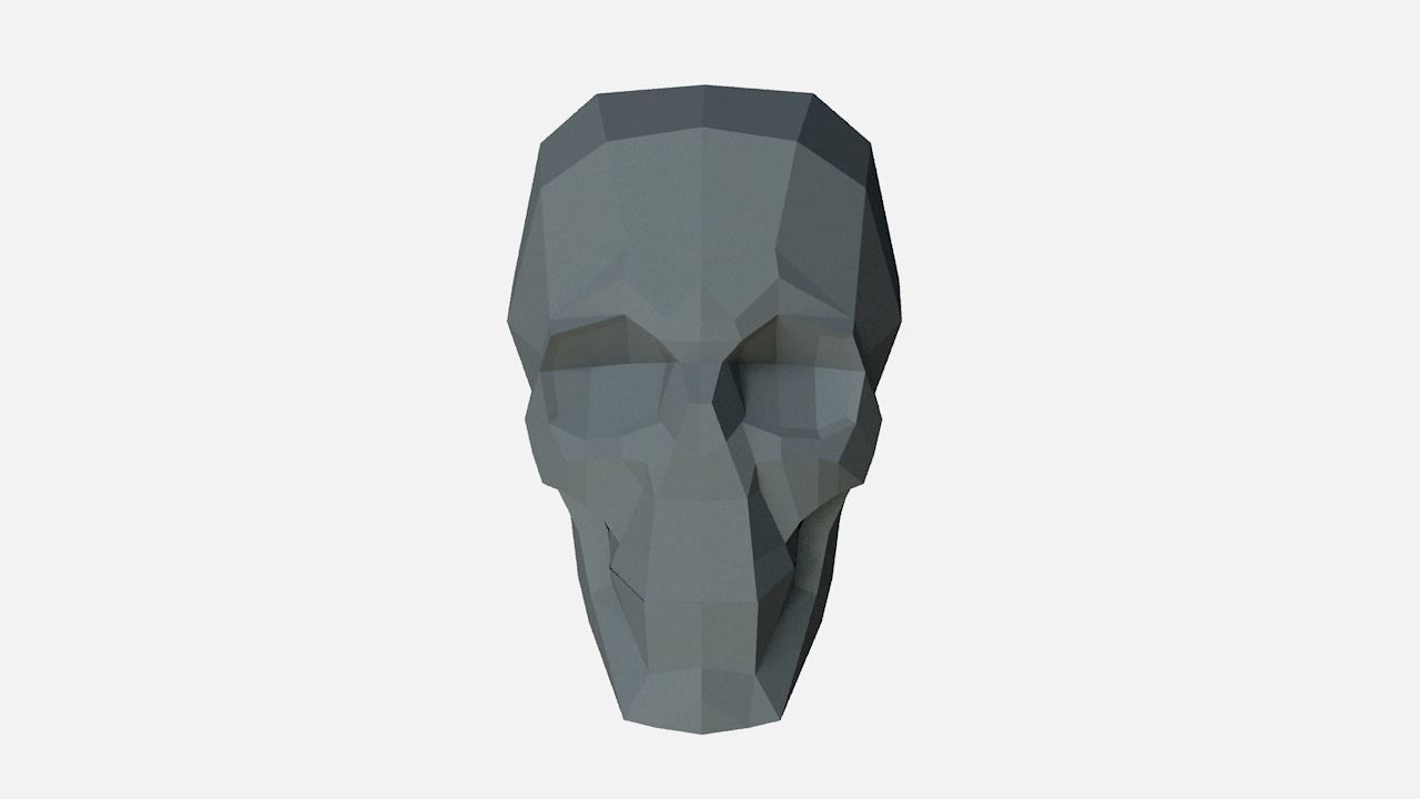 Low poly SKULL helmet Low-poly 3D model_6