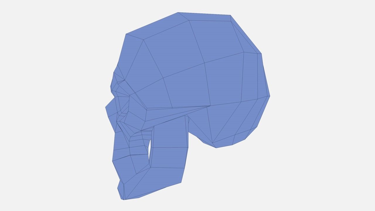 Low poly SKULL helmet Low-poly 3D model_14