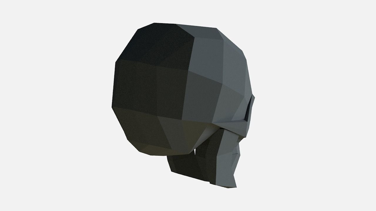 Low poly SKULL helmet Low-poly 3D model_4