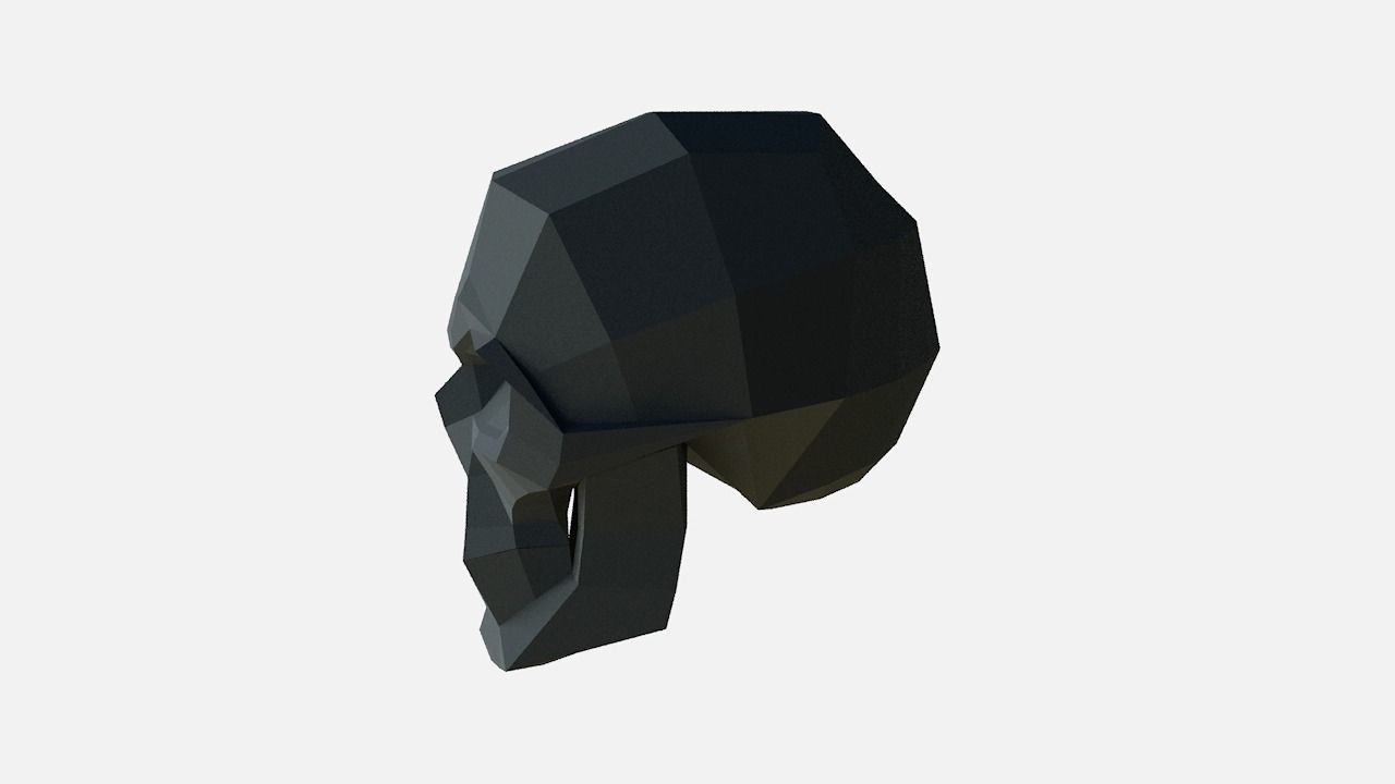 Low poly SKULL helmet Low-poly 3D model_1