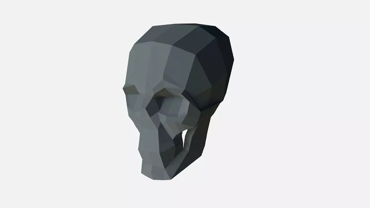 Low poly SKULL helmet Low-poly 3D model_0