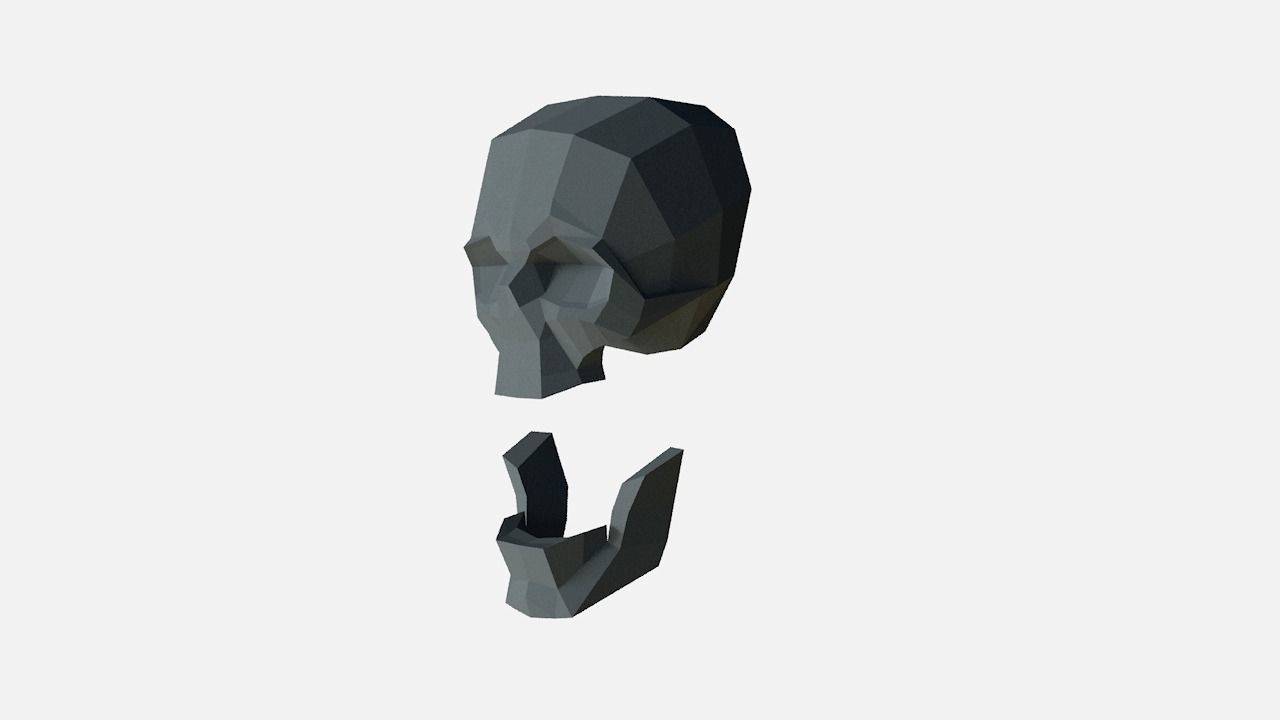 Low poly SKULL helmet Low-poly 3D model_7