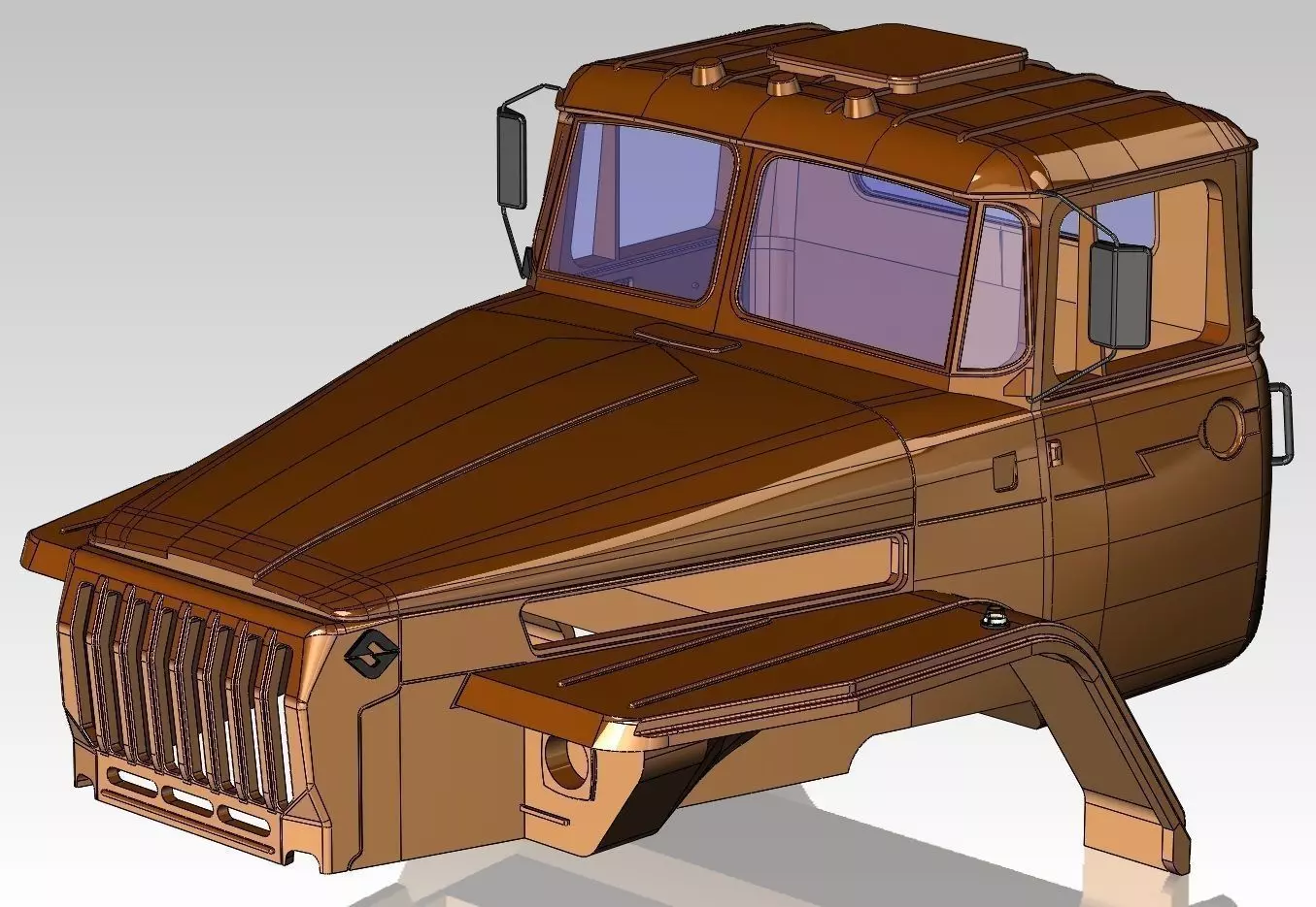 Cab Ural 3D model_0