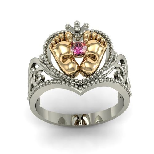 beautyful ring with baby legs 3D print model