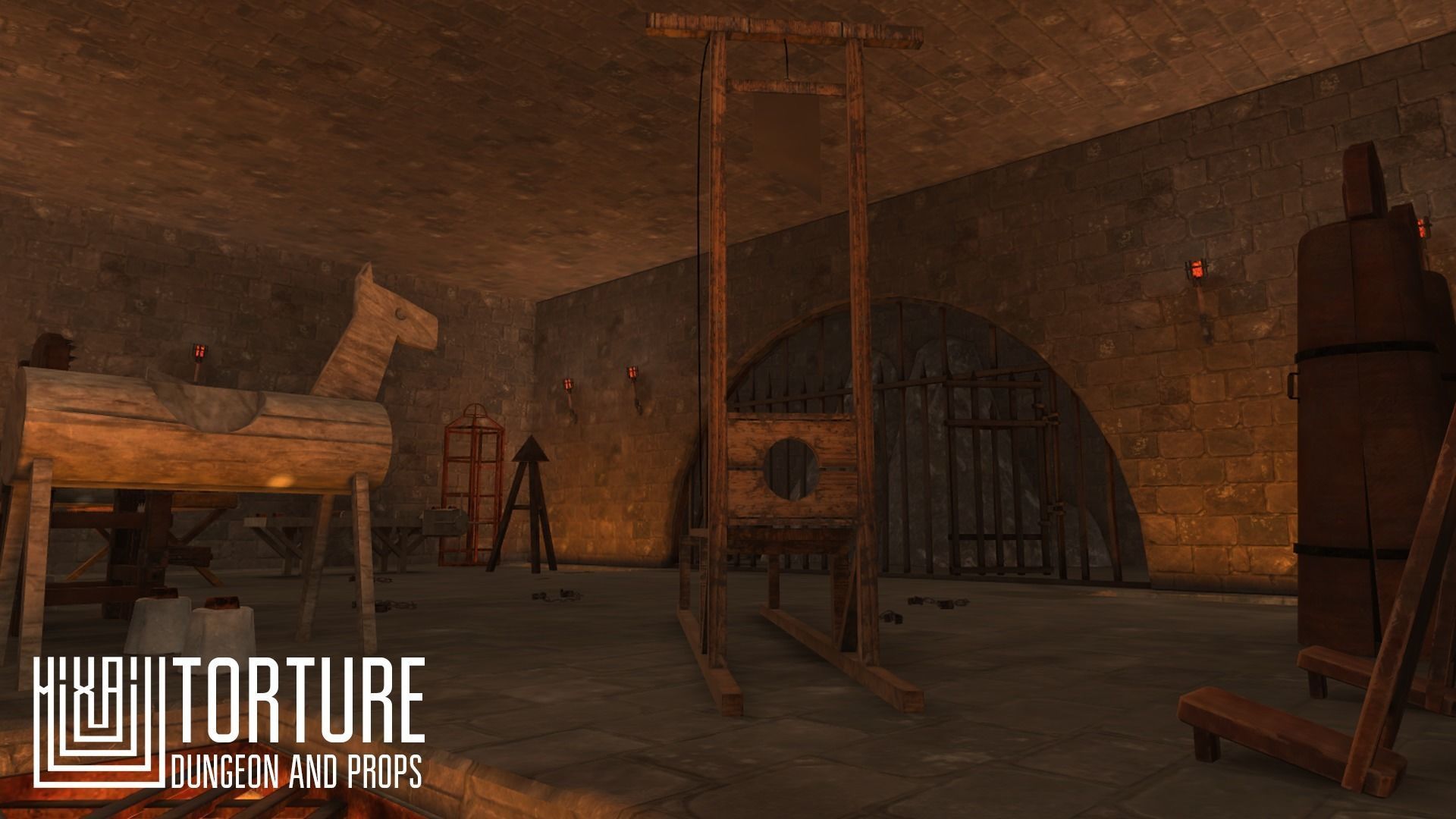 Torture - dungeon and props Low-poly 3D model_1