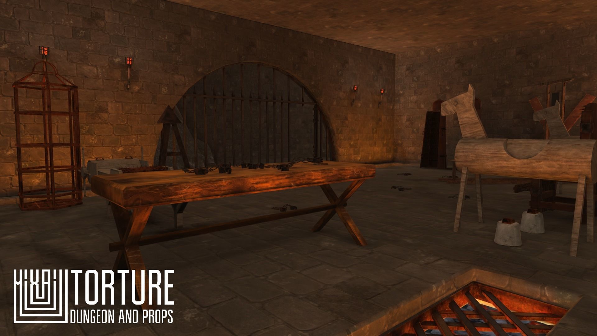 Torture - dungeon and props Low-poly 3D model_10