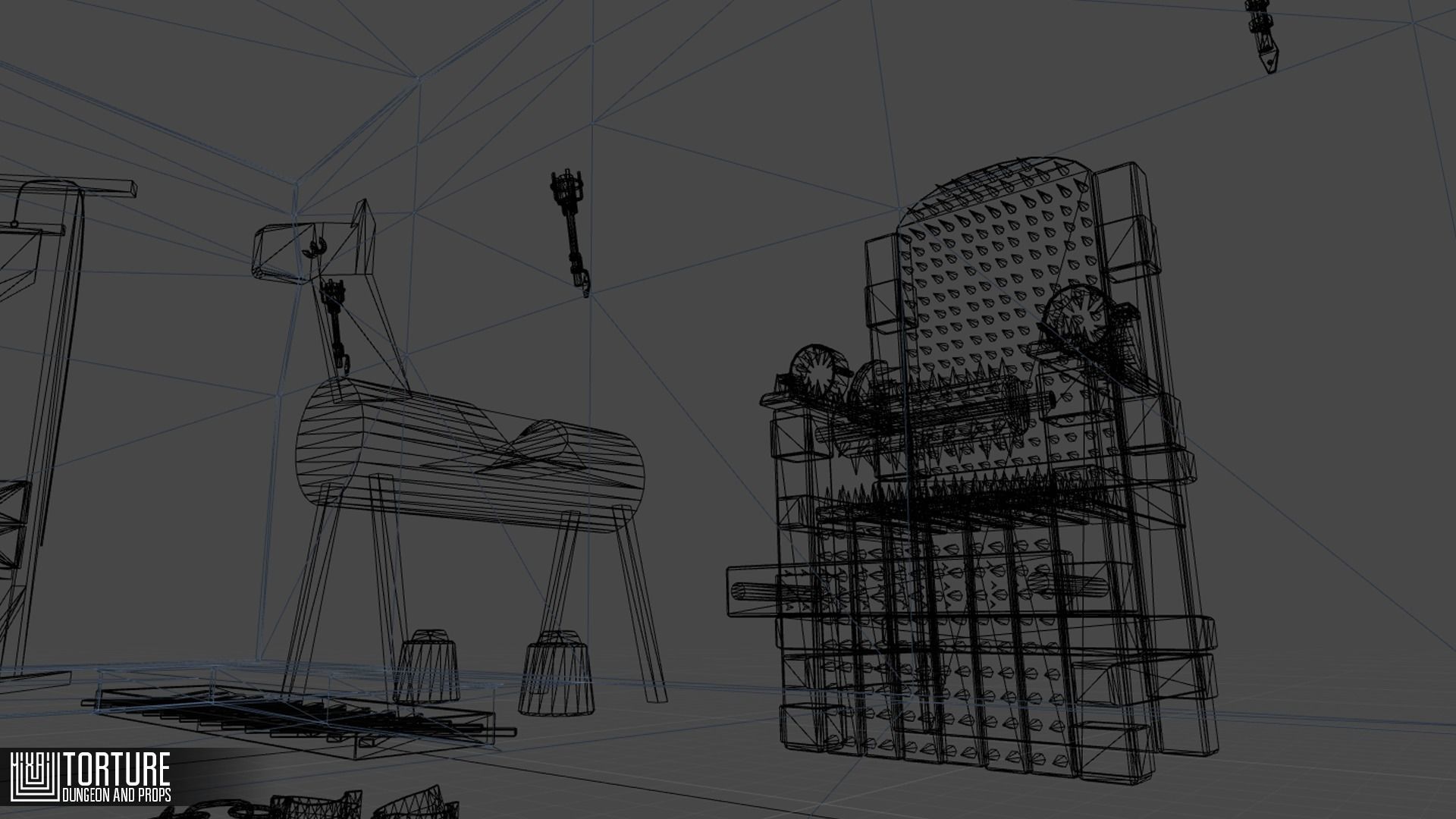 Torture - dungeon and props Low-poly 3D model_19