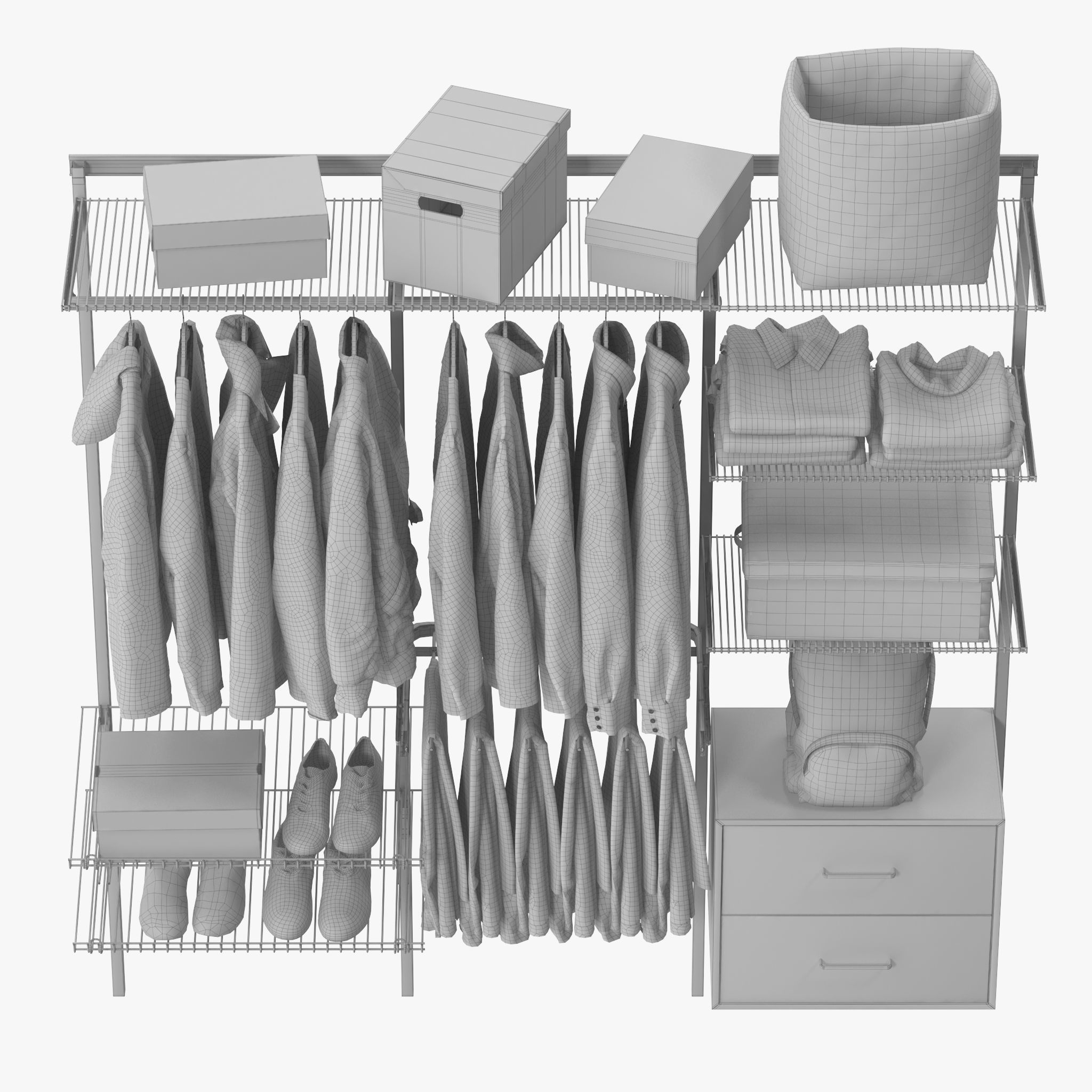 Elfa Storage System Clothes 3D model_15