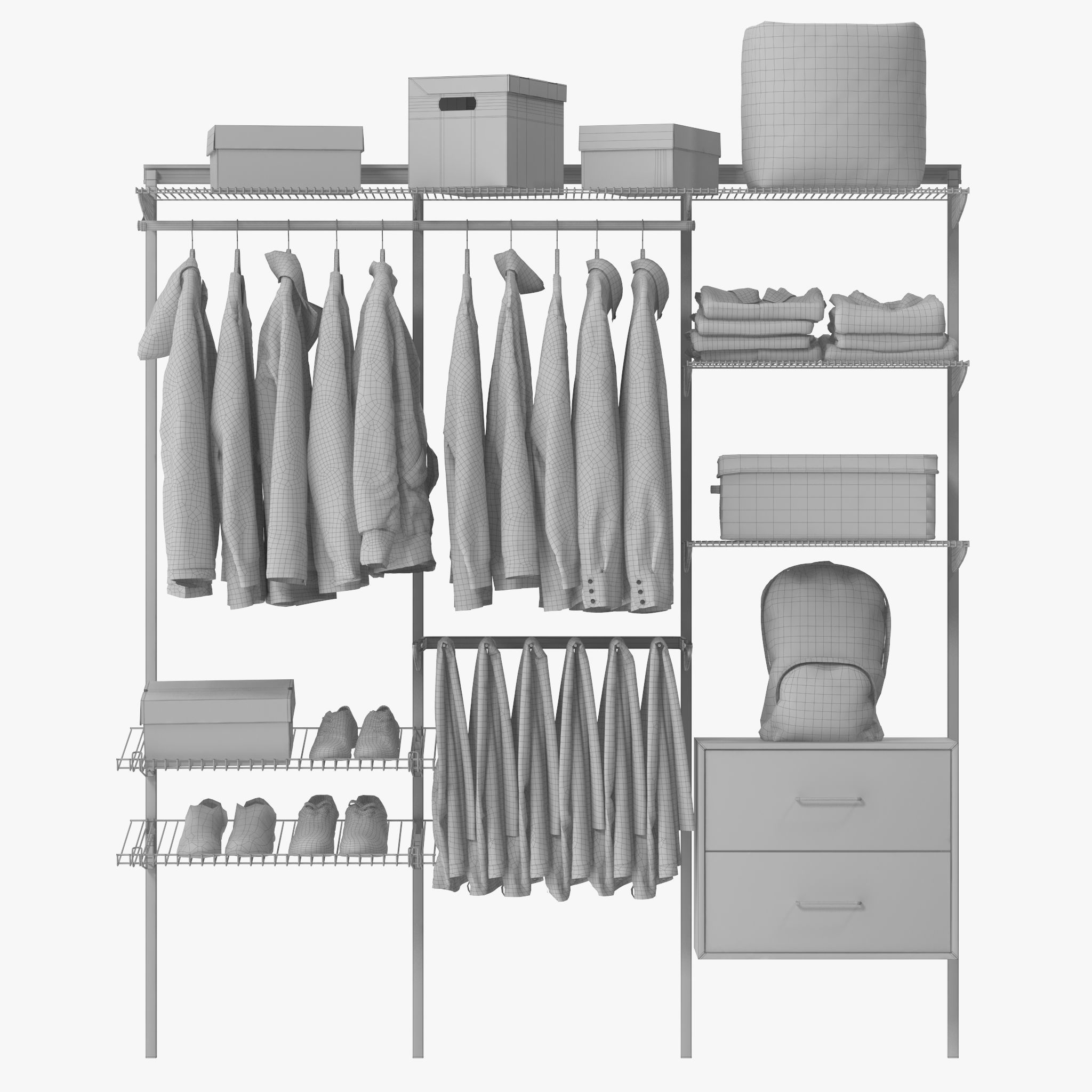Elfa Storage System Clothes 3D model_12