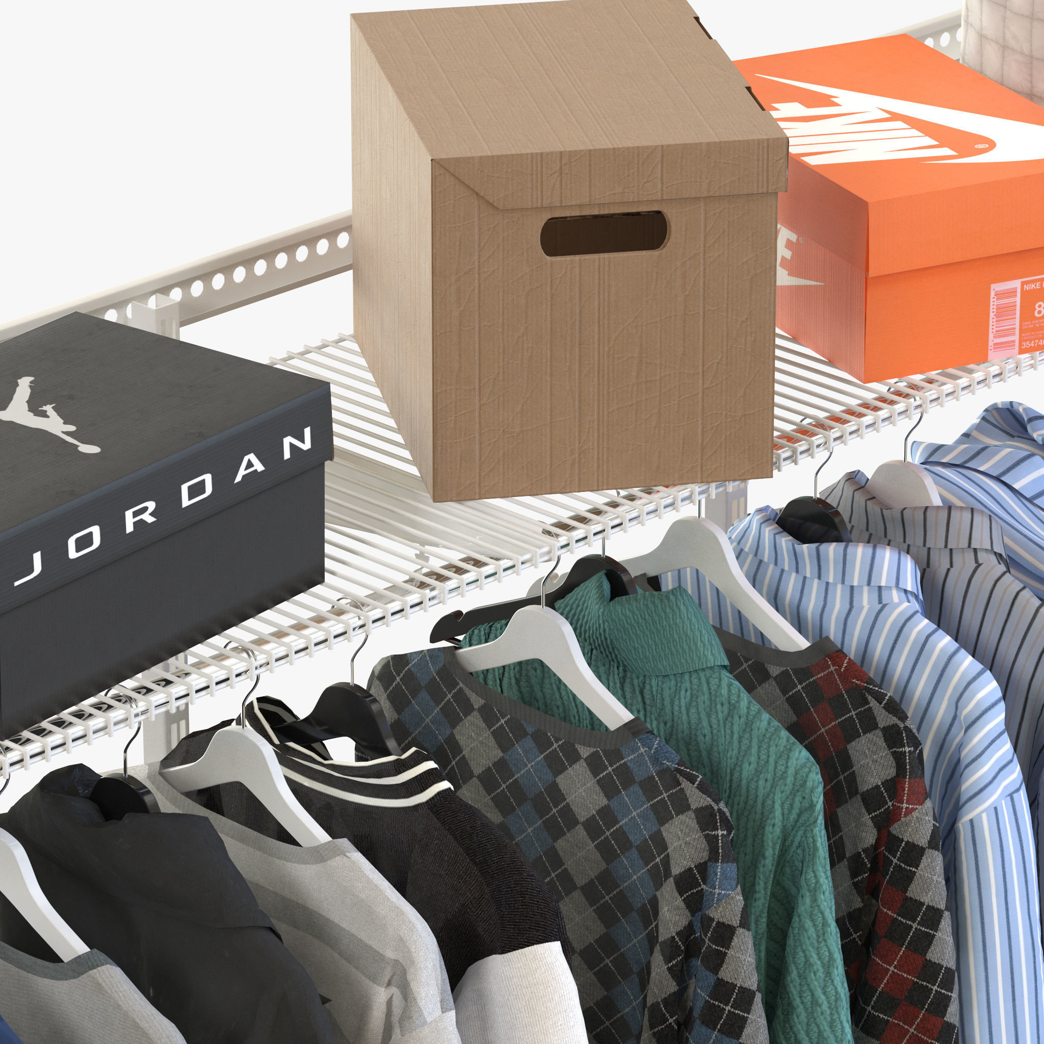 Elfa Storage System Clothes 3D model_9