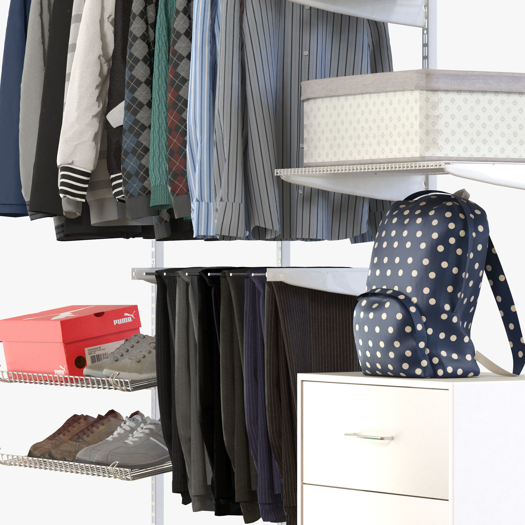 Elfa Storage System Clothes 3D model_6