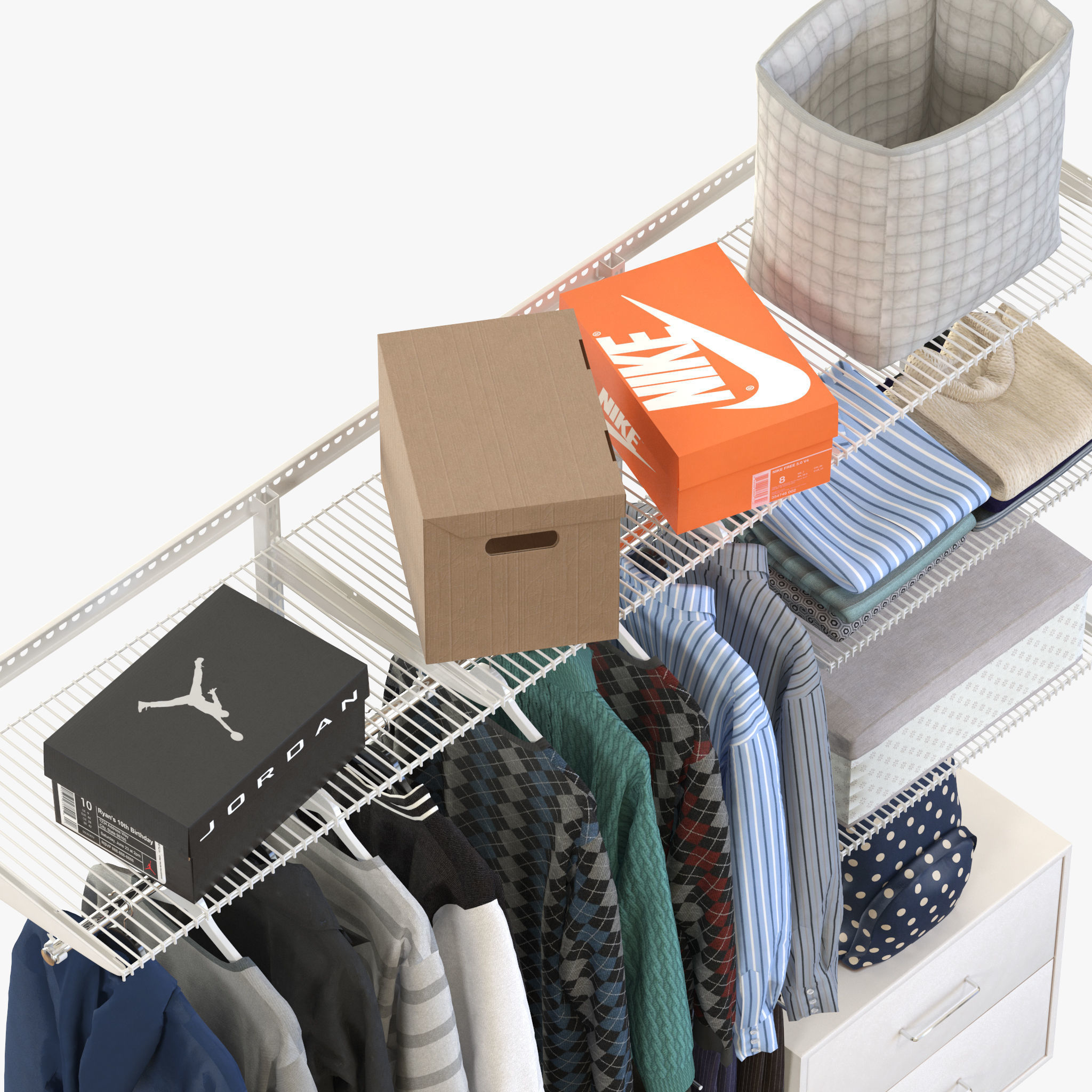Elfa Storage System Clothes 3D model_4