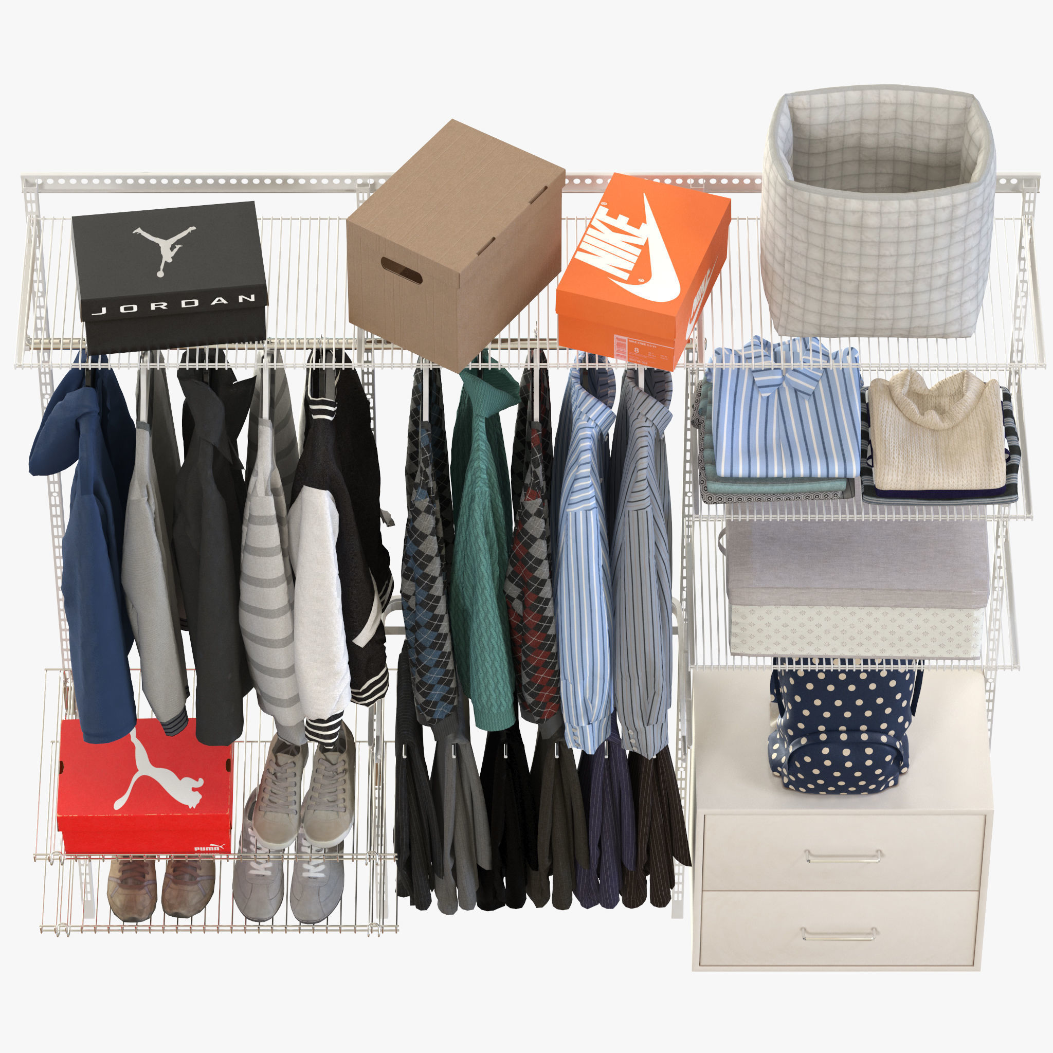 Elfa Storage System Clothes 3D model_3