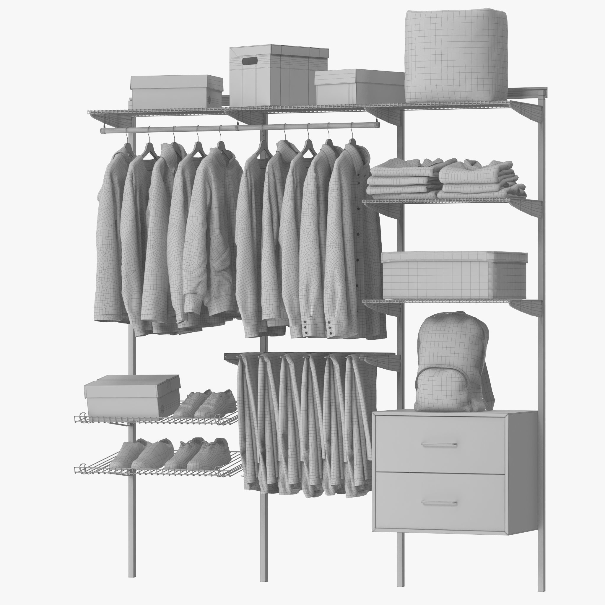 Elfa Storage System Clothes 3D model_13