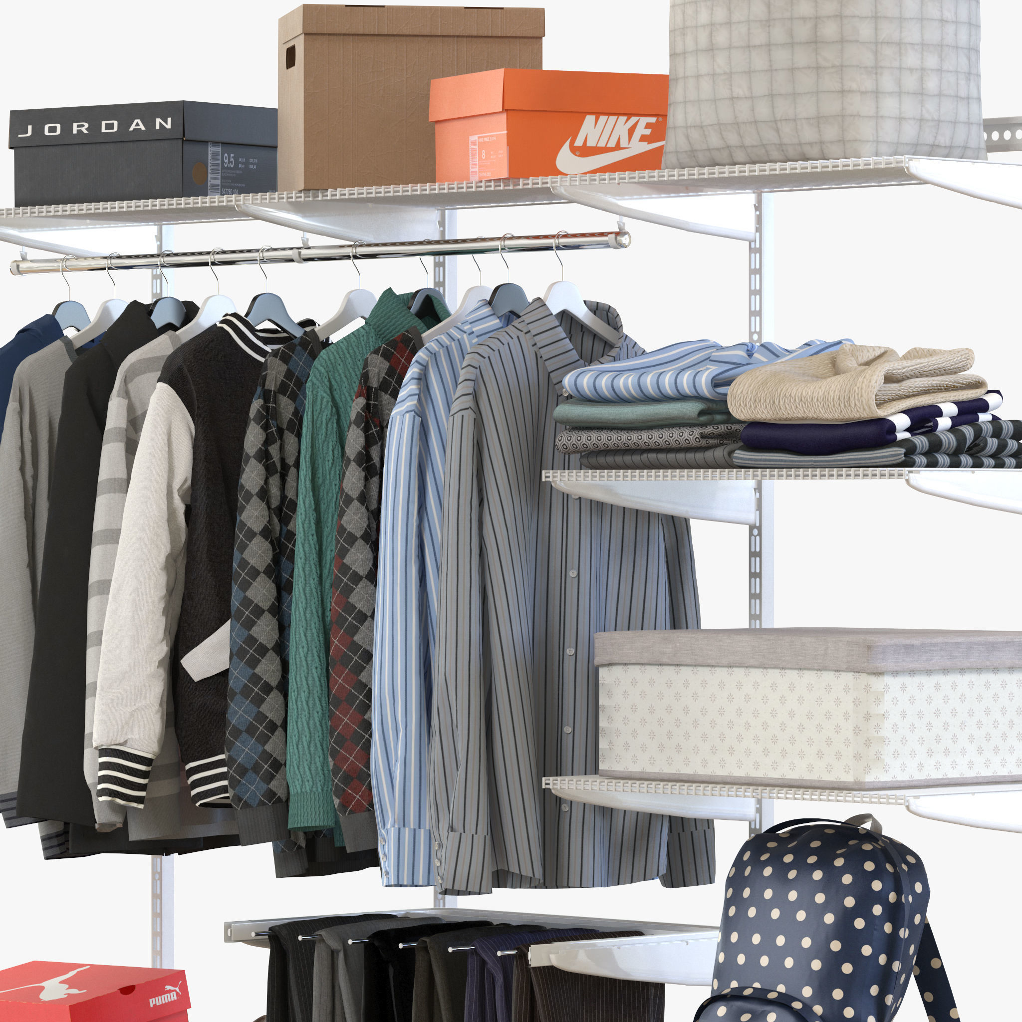 Elfa Storage System Clothes 3D model_7