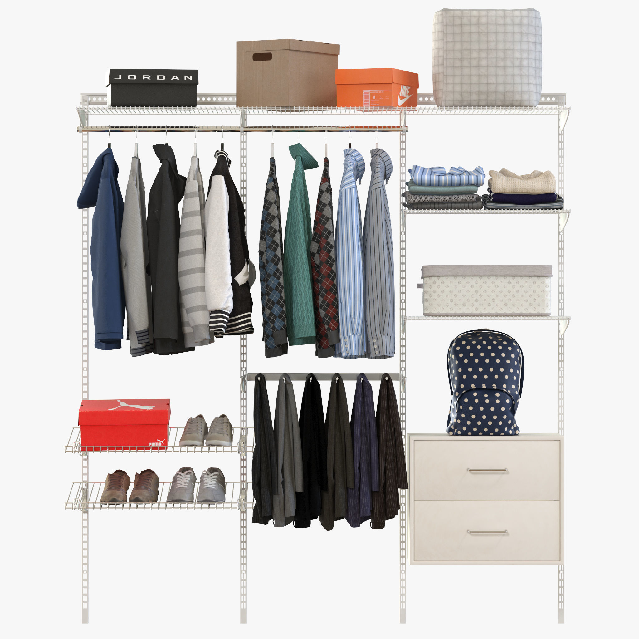 Elfa Storage System Clothes 3D model_2