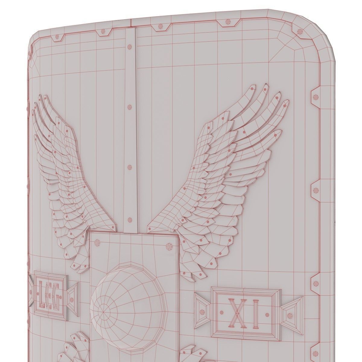 Roman Shield - Scutum Low-poly 3D model_12