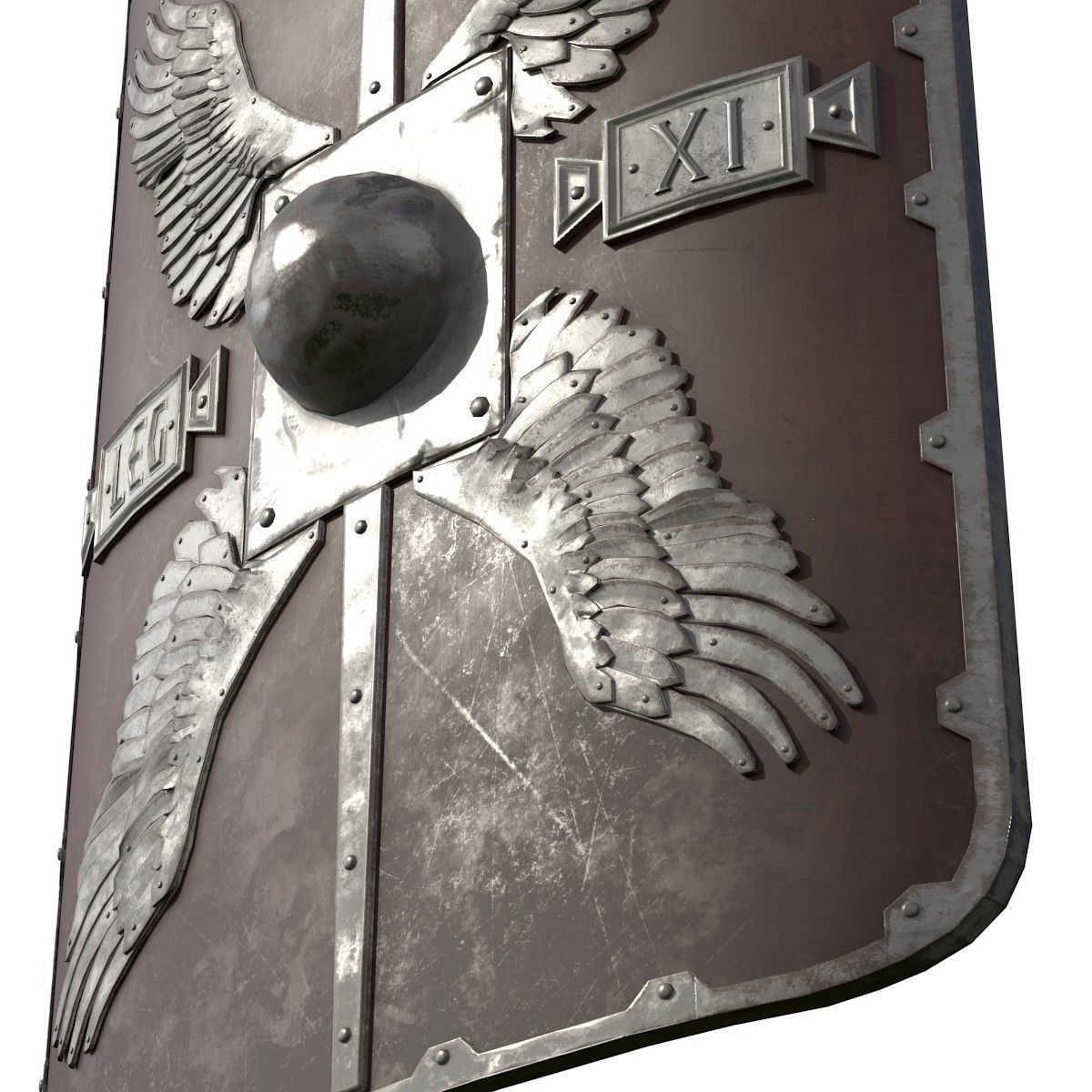 Roman Shield - Scutum Low-poly 3D model_5