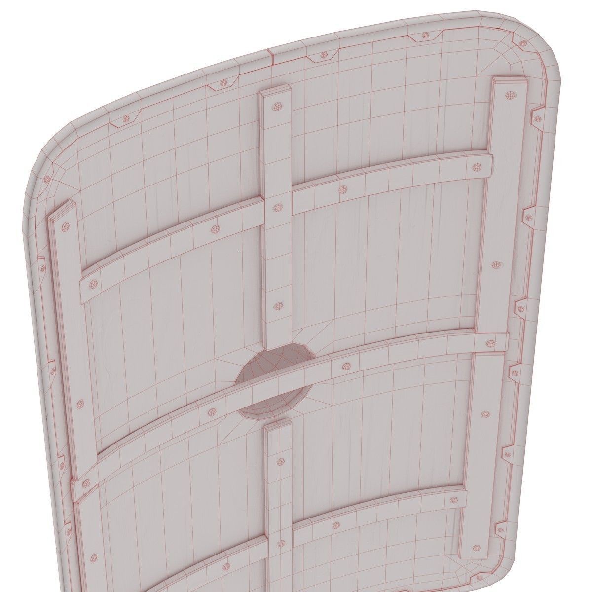 Roman Shield - Scutum Low-poly 3D model_14