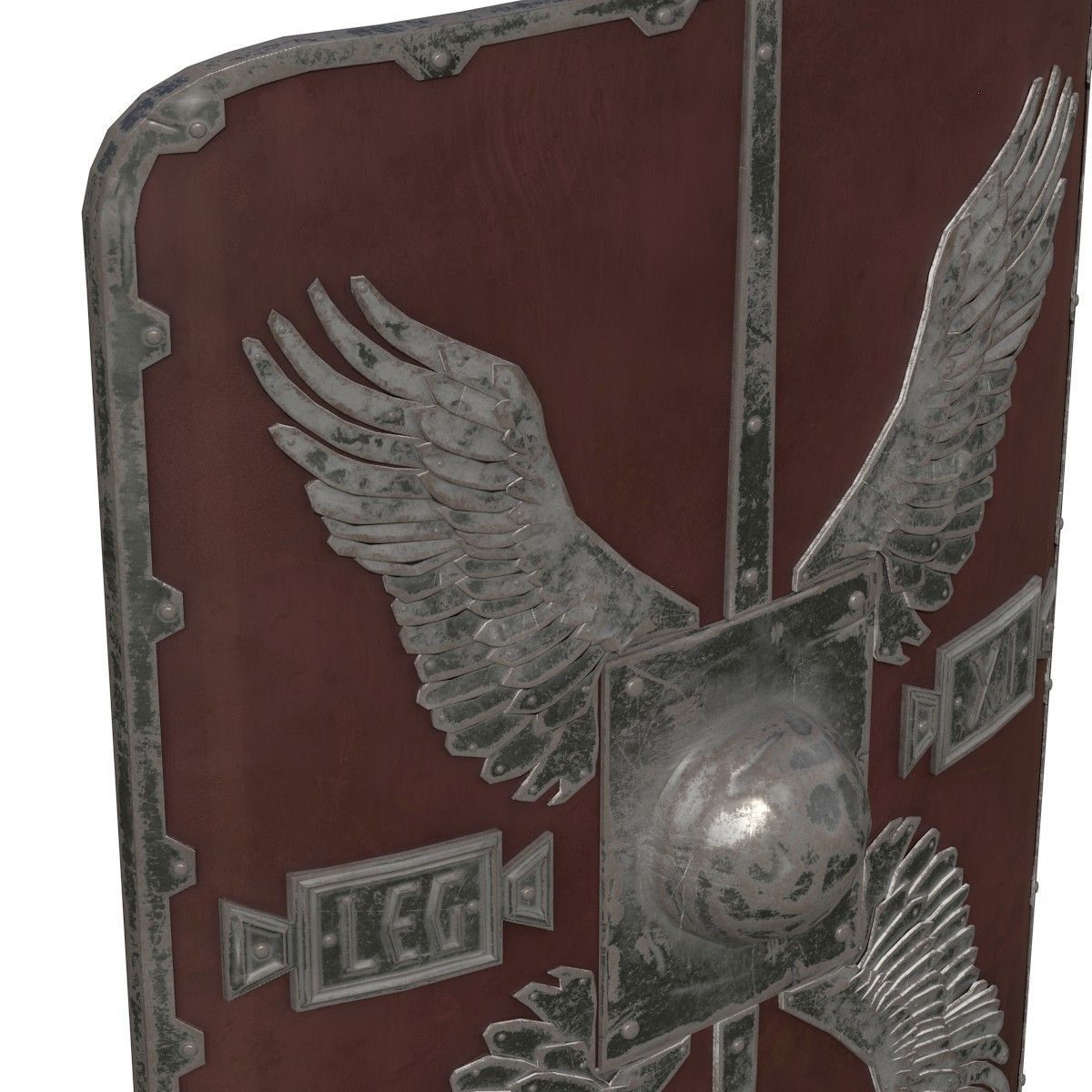 Roman Shield - Scutum Low-poly 3D model_3