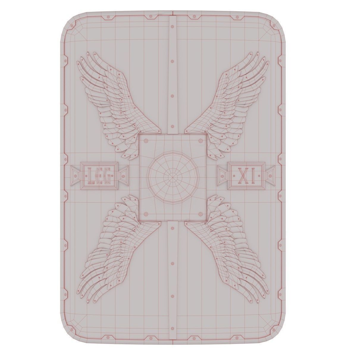 Roman Shield - Scutum Low-poly 3D model_15