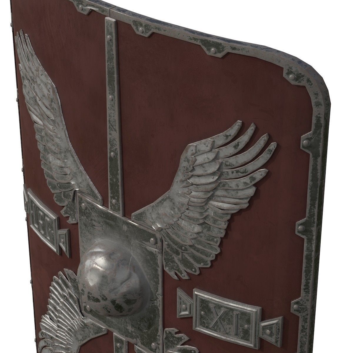 Roman Shield - Scutum Low-poly 3D model_4