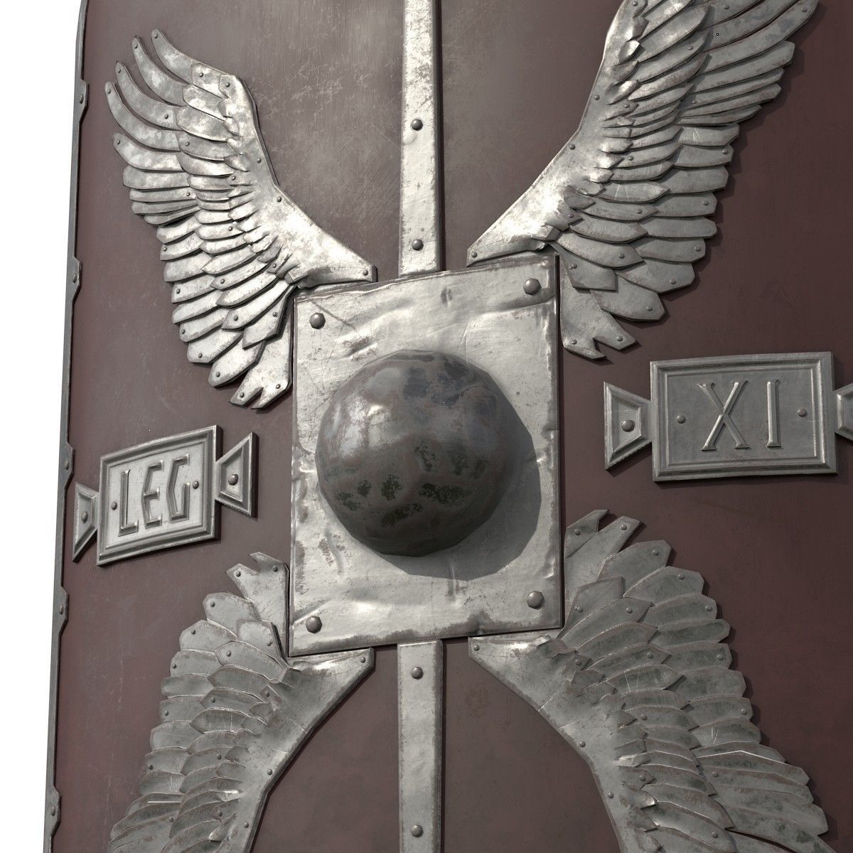 Roman Shield - Scutum Low-poly 3D model_6