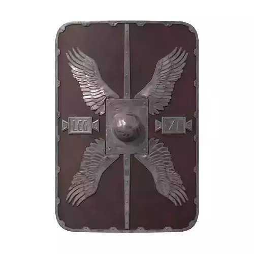 Roman Shield - Scutum Low-poly 3D model