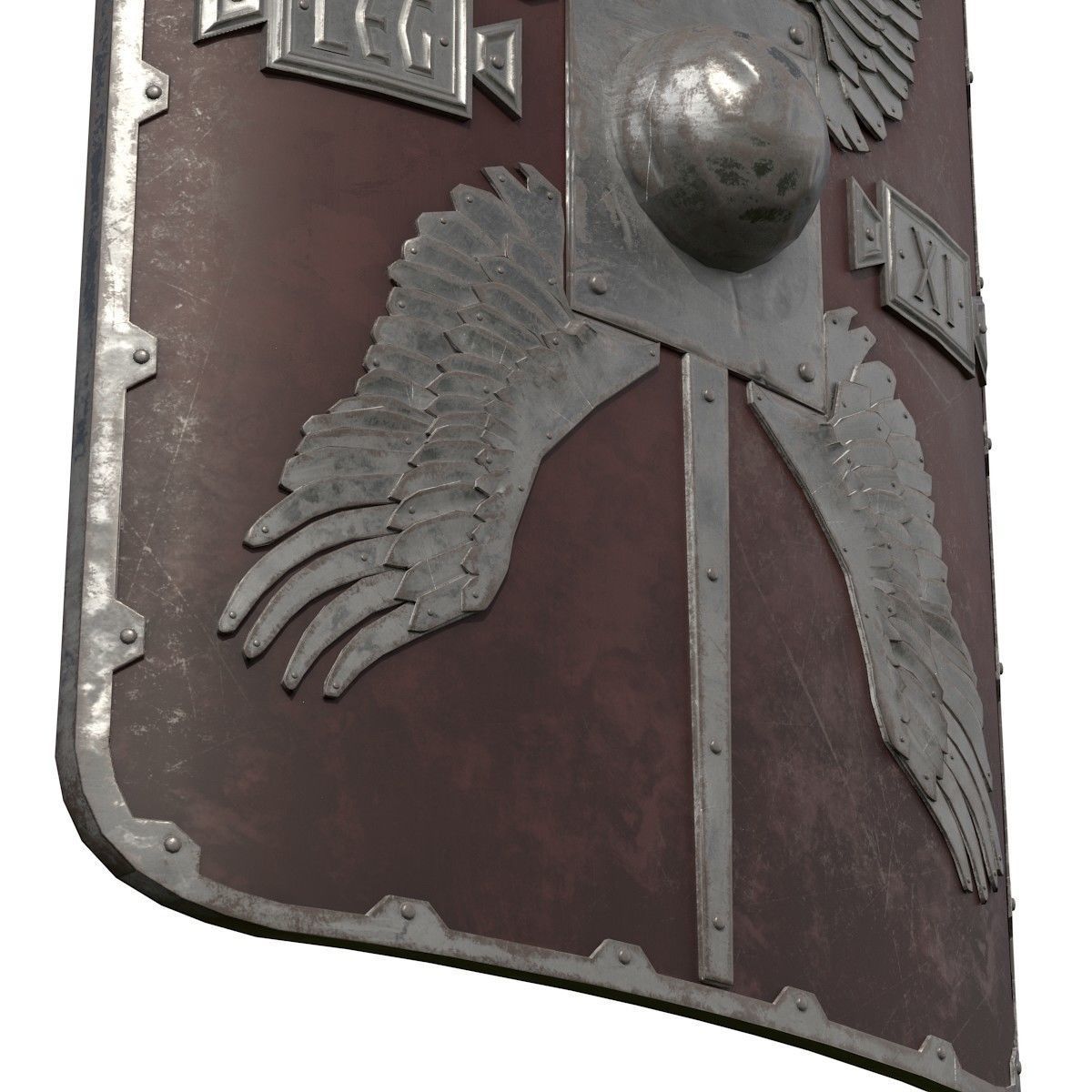 Roman Shield - Scutum Low-poly 3D model_2