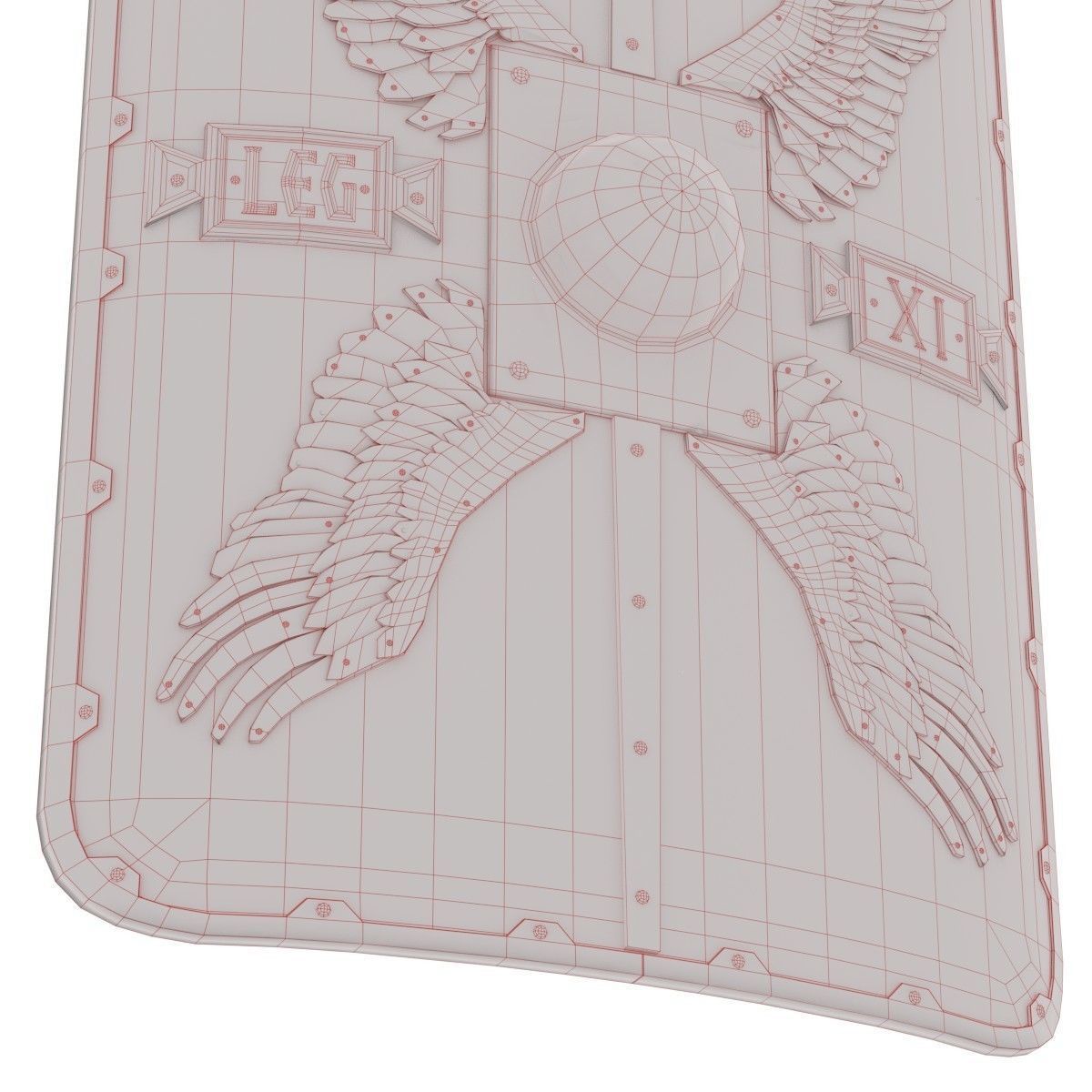 Roman Shield - Scutum Low-poly 3D model_13