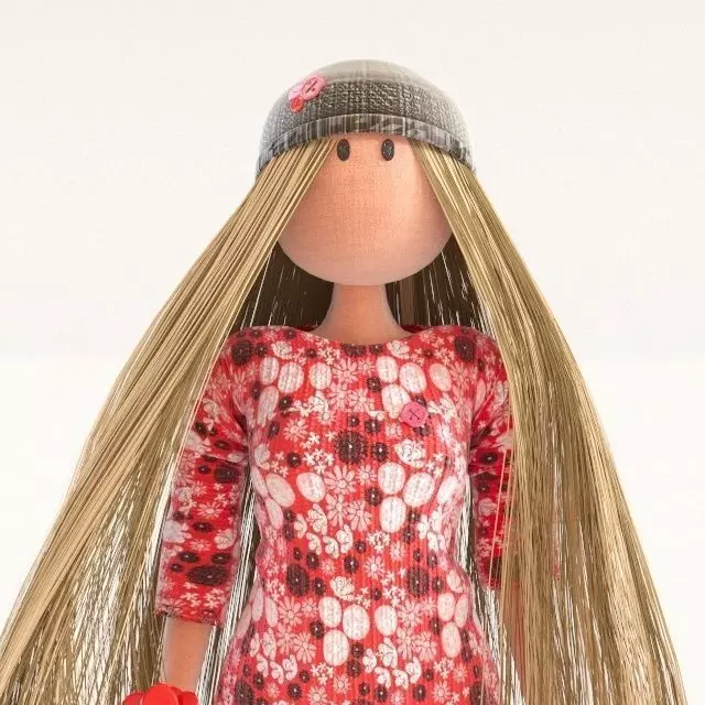 The Doll two dolls with long hair and boots 3D model_0