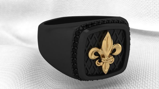 FLEUR-DE-LIS RING 3D print model