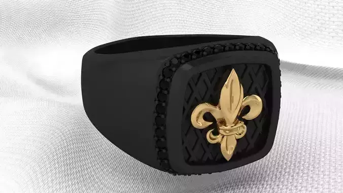 FLEUR-DE-LIS RING 3D print model