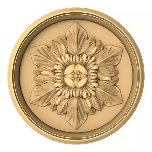 TM-153 gold medallion with flower