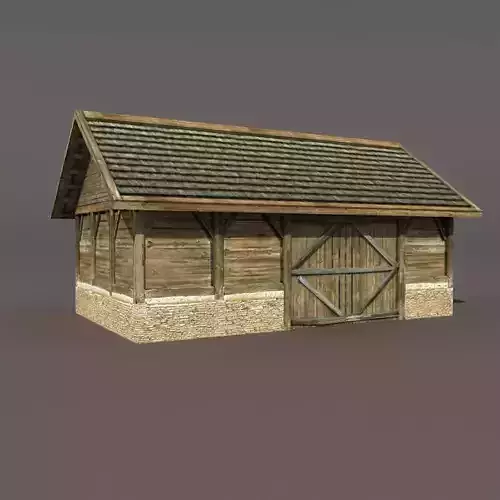 Old Barn Low poly 3d model