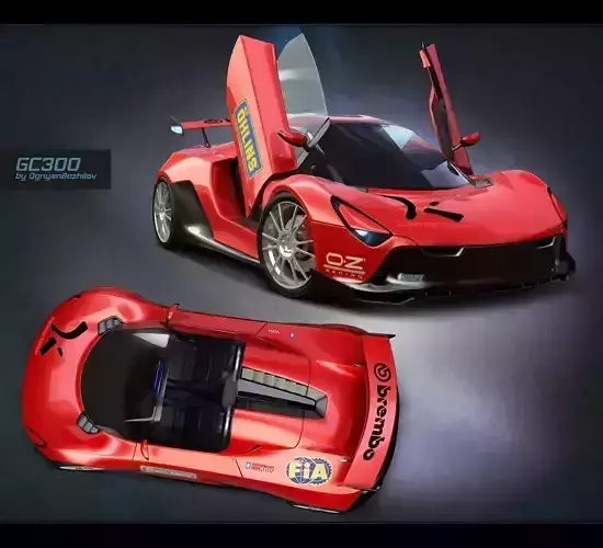 3d model of concept Racing Car - GC3000