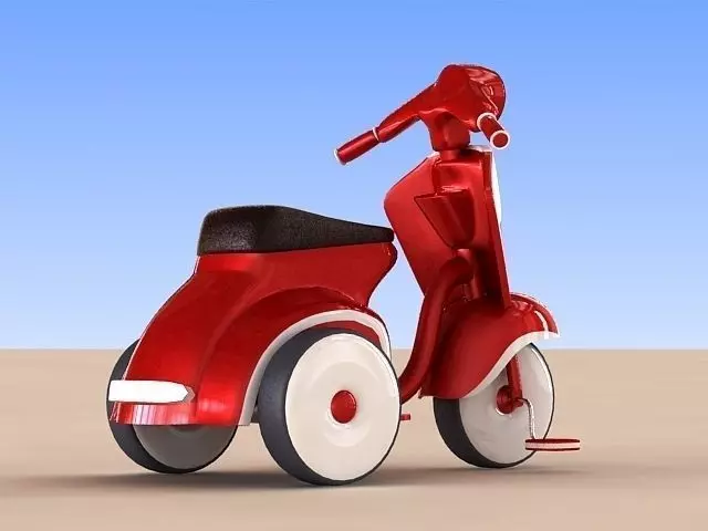 Kid Red Bicycle 3D model