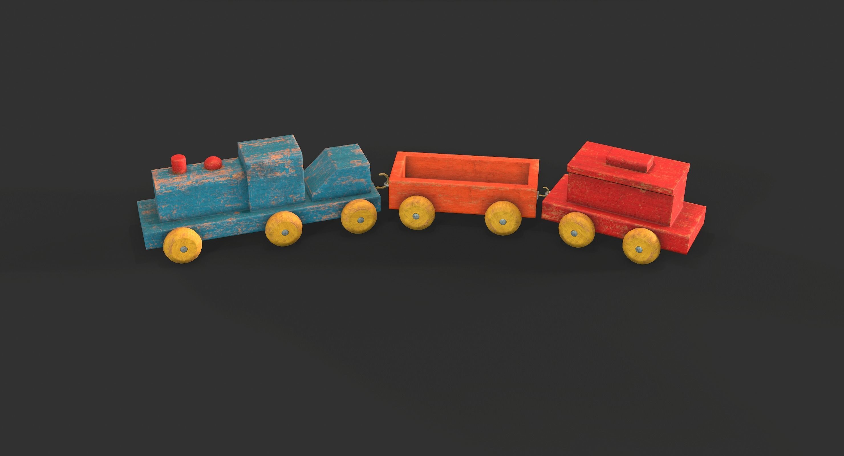 Old Wooden Toys Pack Low-poly 3D model_21