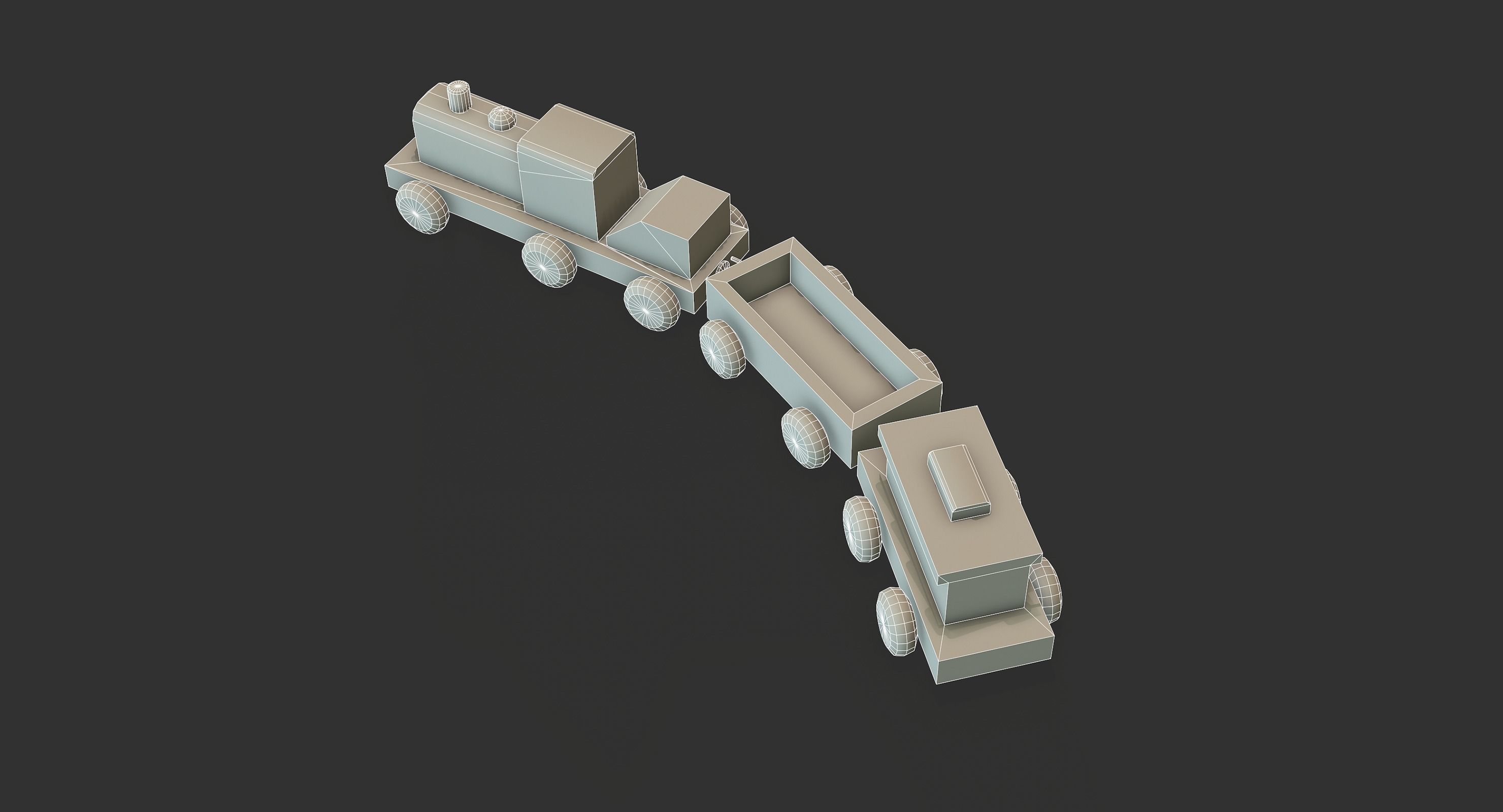 Old Wooden Toys Pack Low-poly 3D model_27