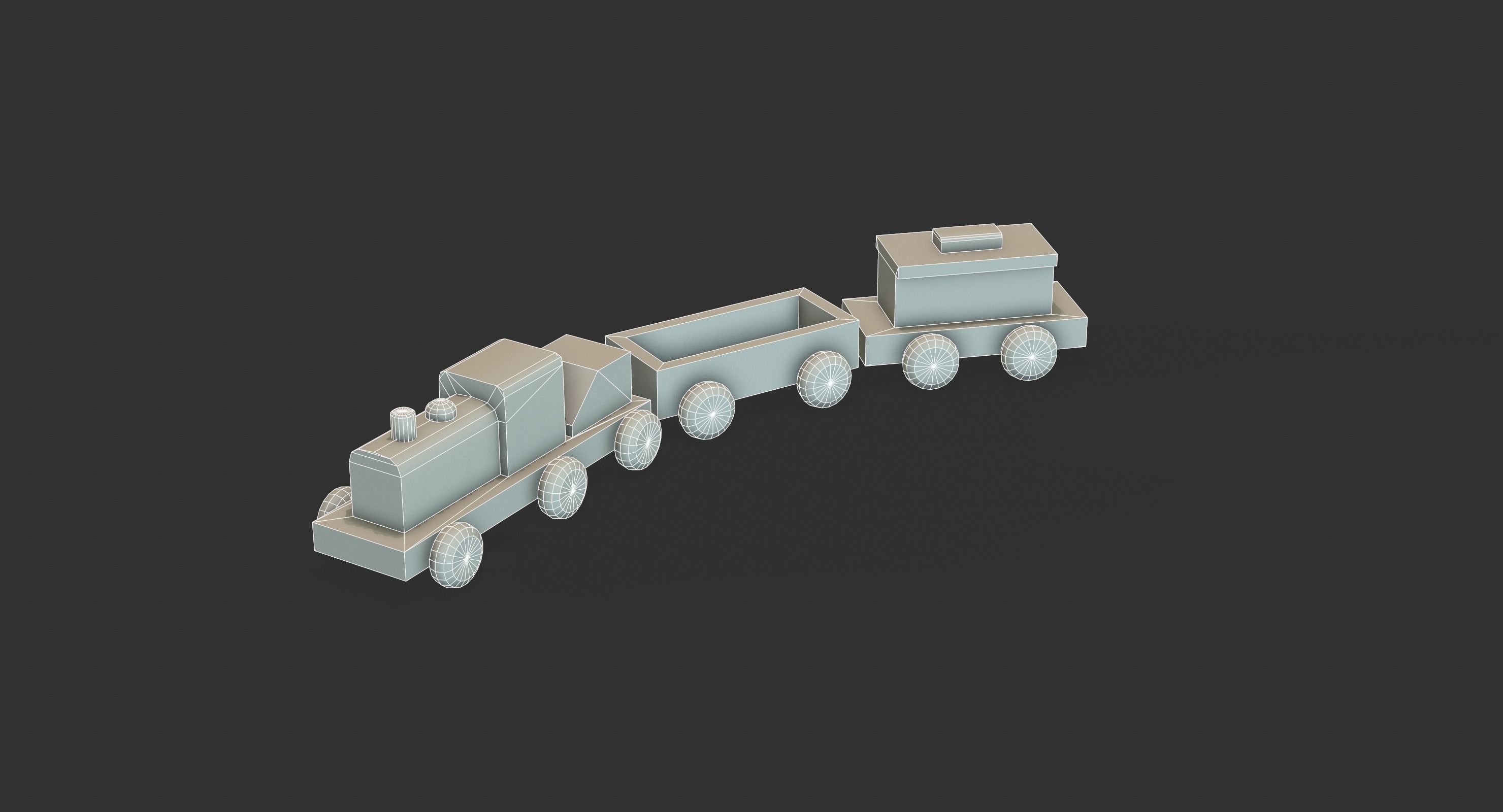 Old Wooden Toys Pack Low-poly 3D model_28