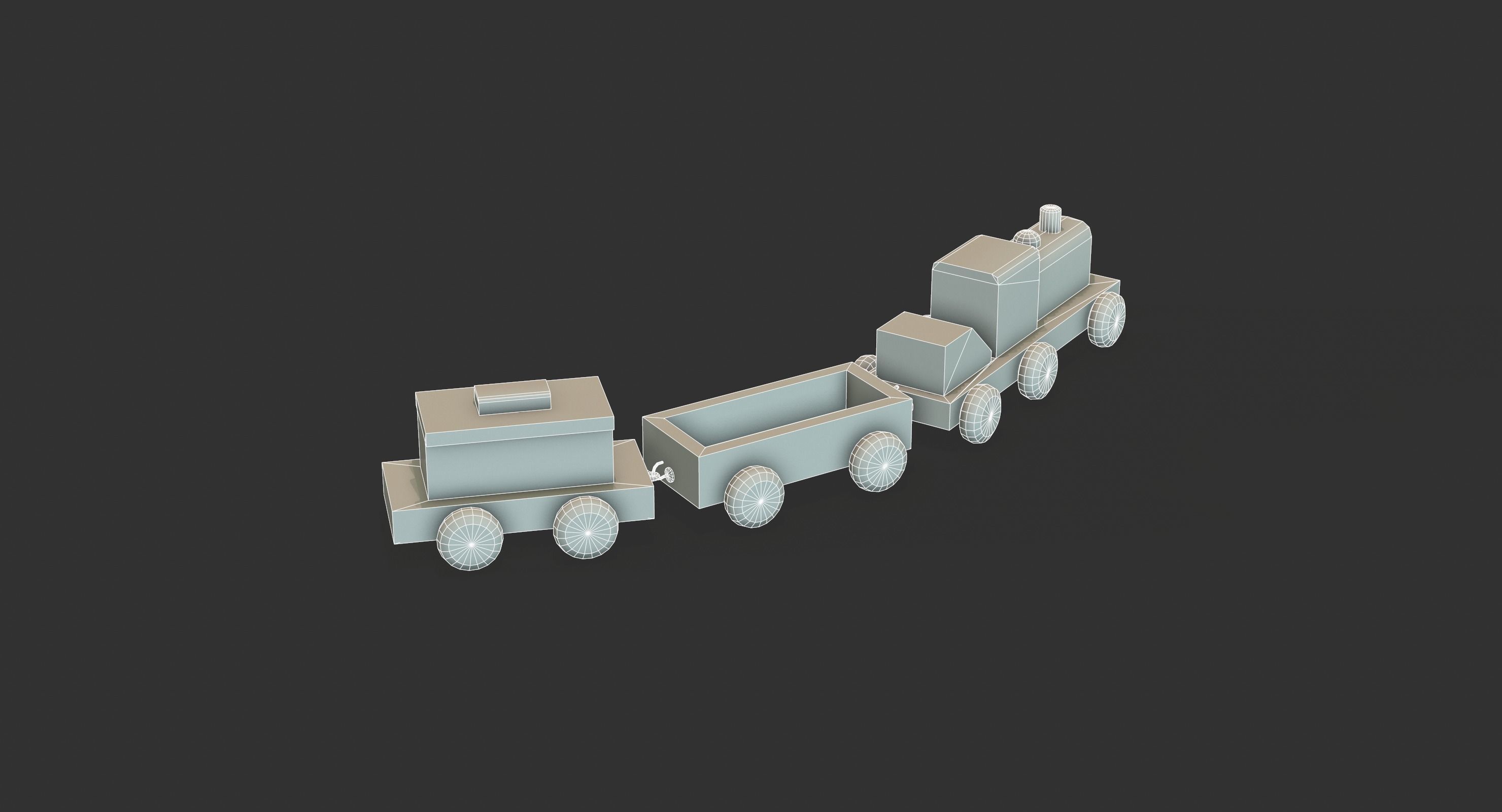 Old Wooden Toys Pack Low-poly 3D model_26