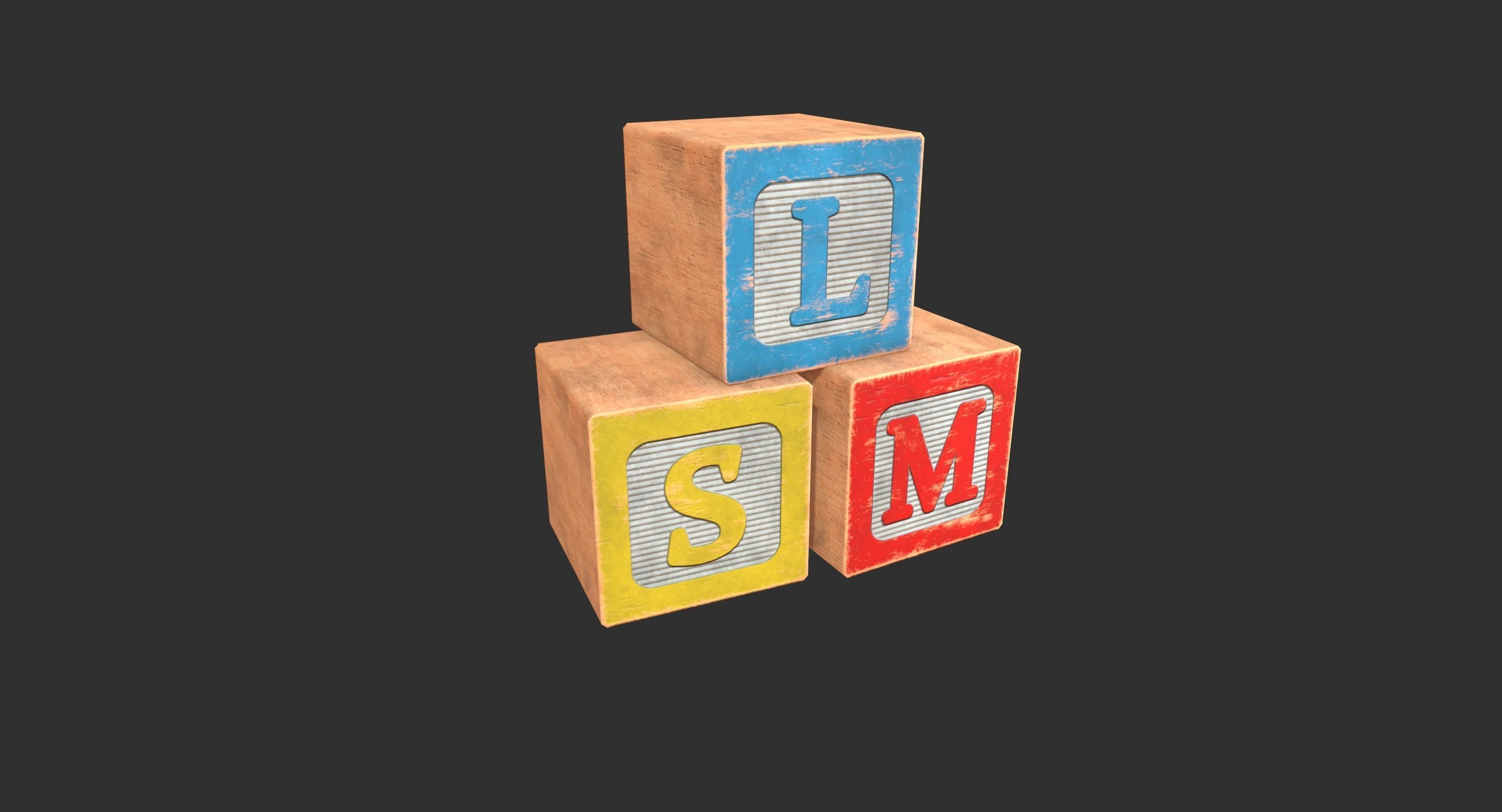 Old Wooden Toys Pack Low-poly 3D model_5