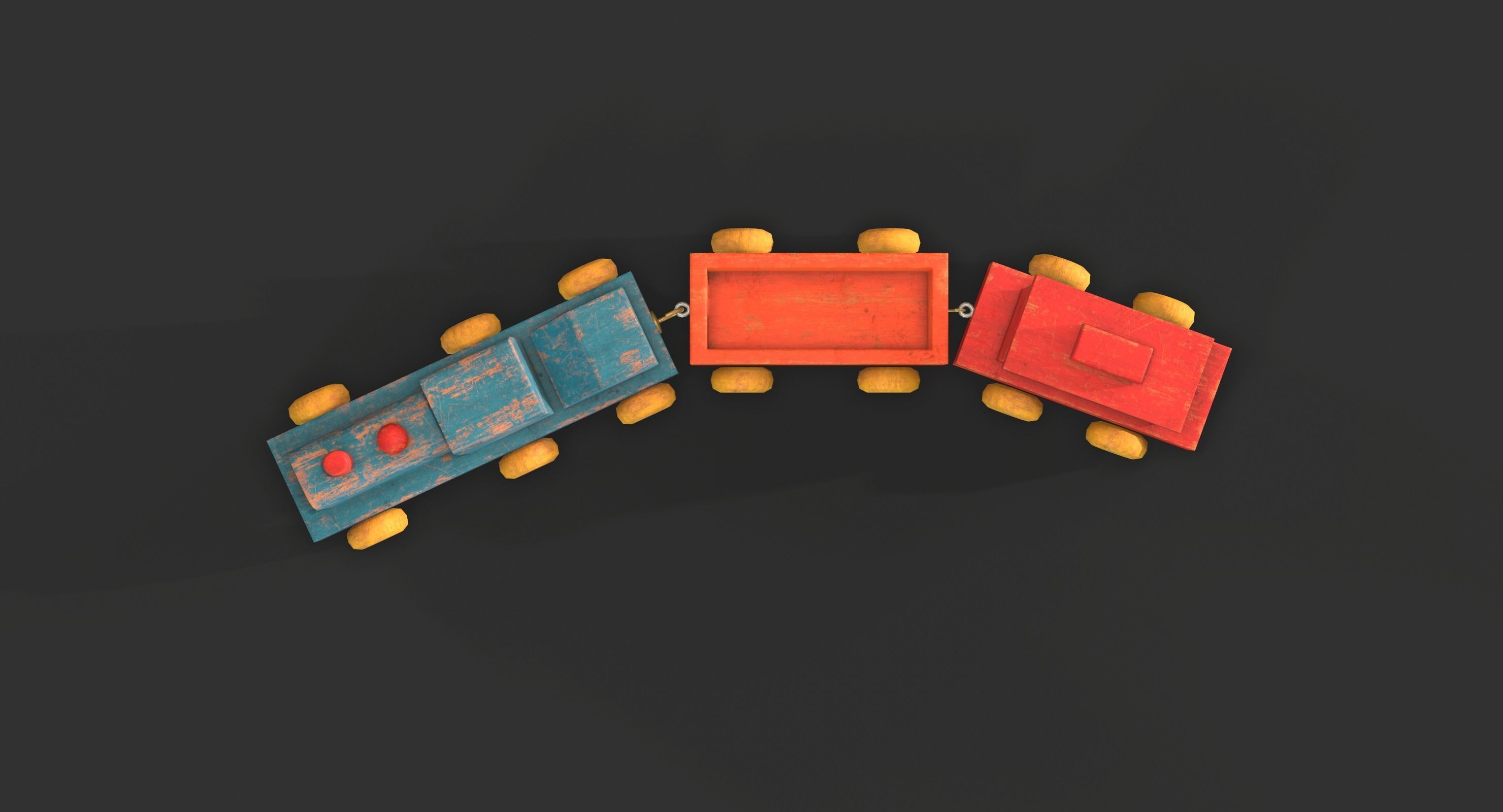 Old Wooden Toys Pack Low-poly 3D model_24