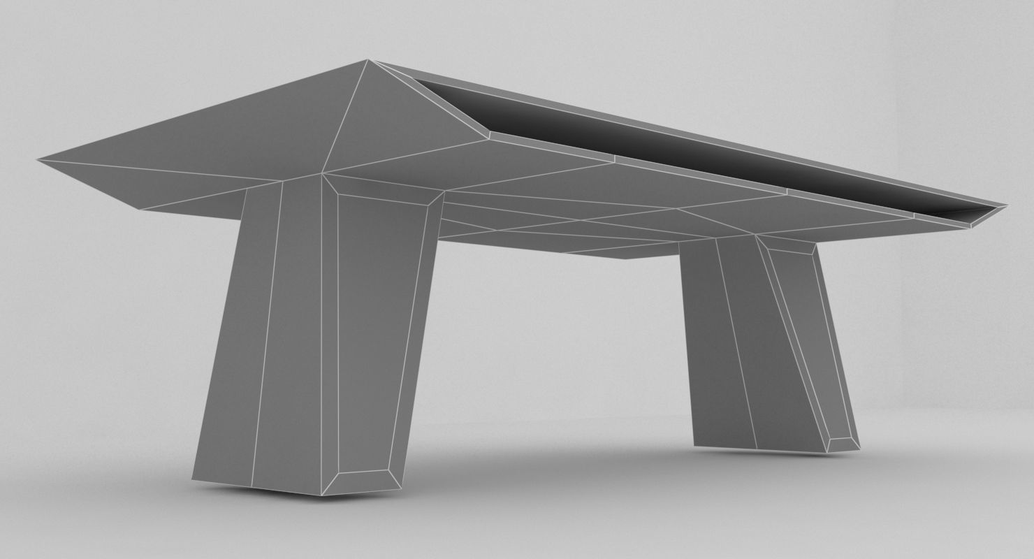 Collection of modern coffee tables Low-poly 3D model_8
