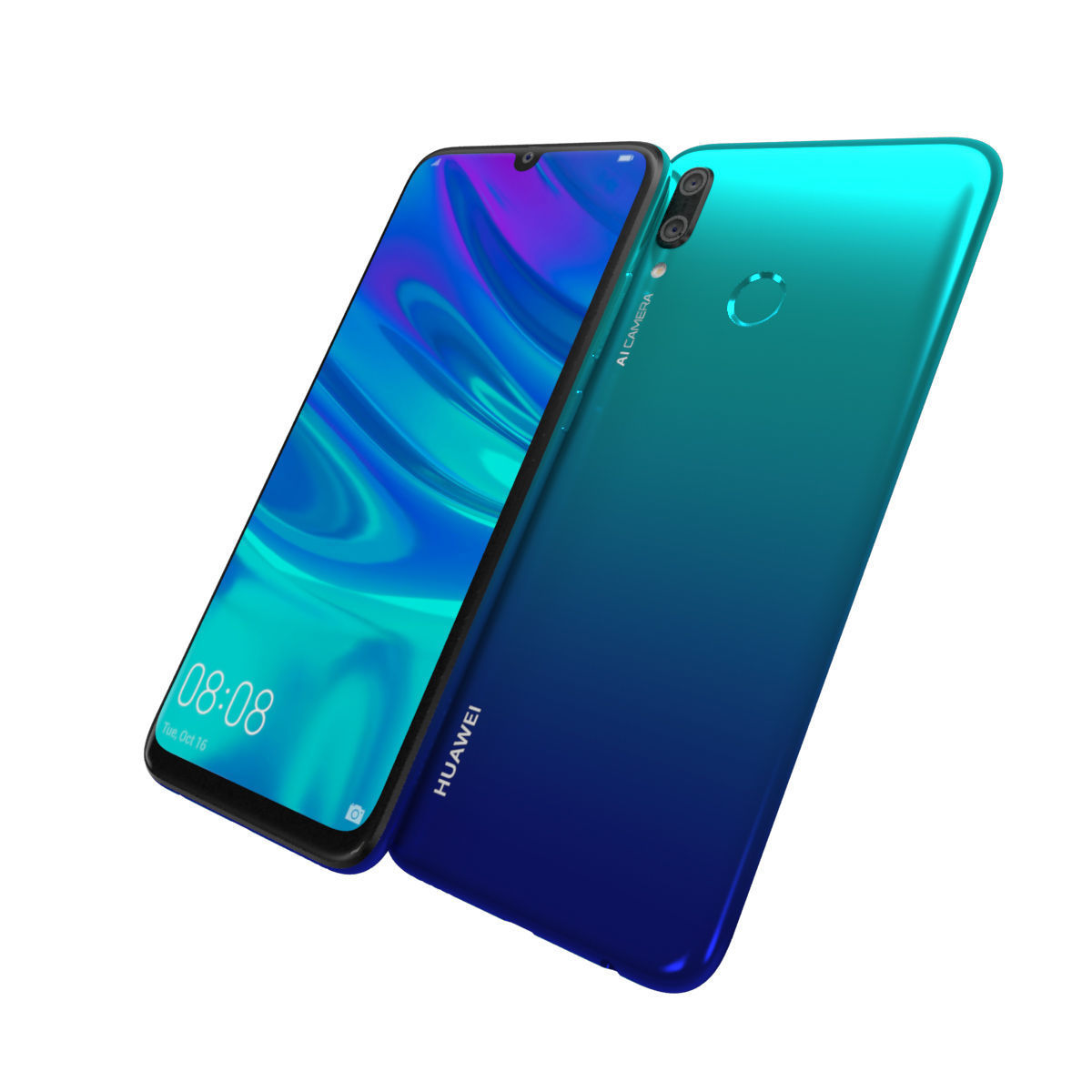 Huawei P Smart 2019 Aurora Blue 3D model_3