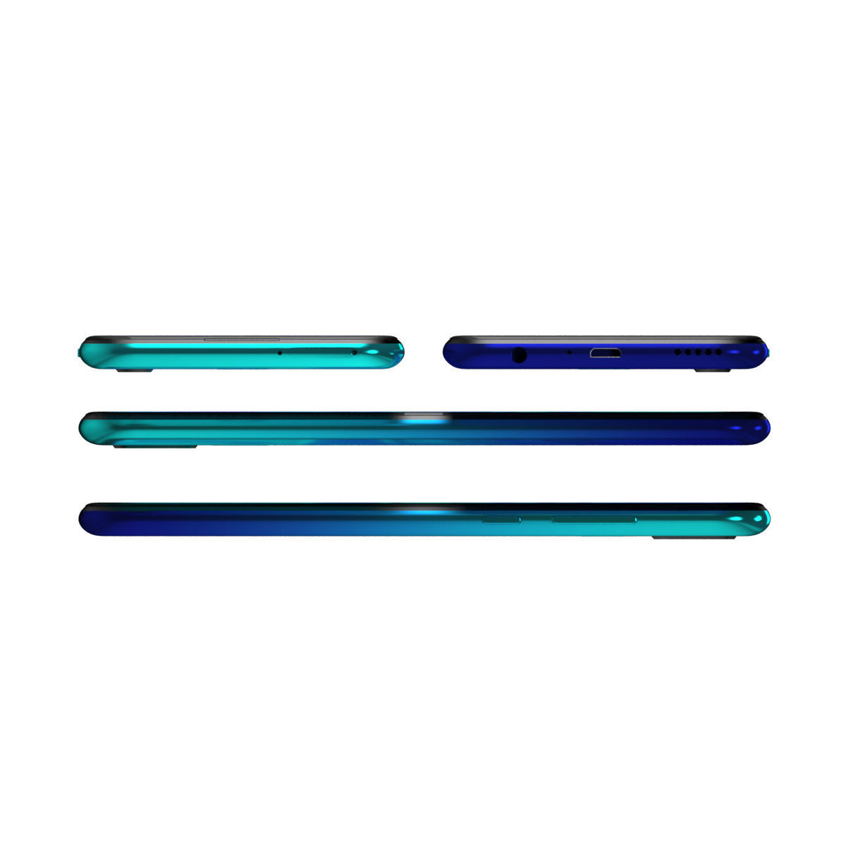 Huawei P Smart 2019 Aurora Blue 3D model_14