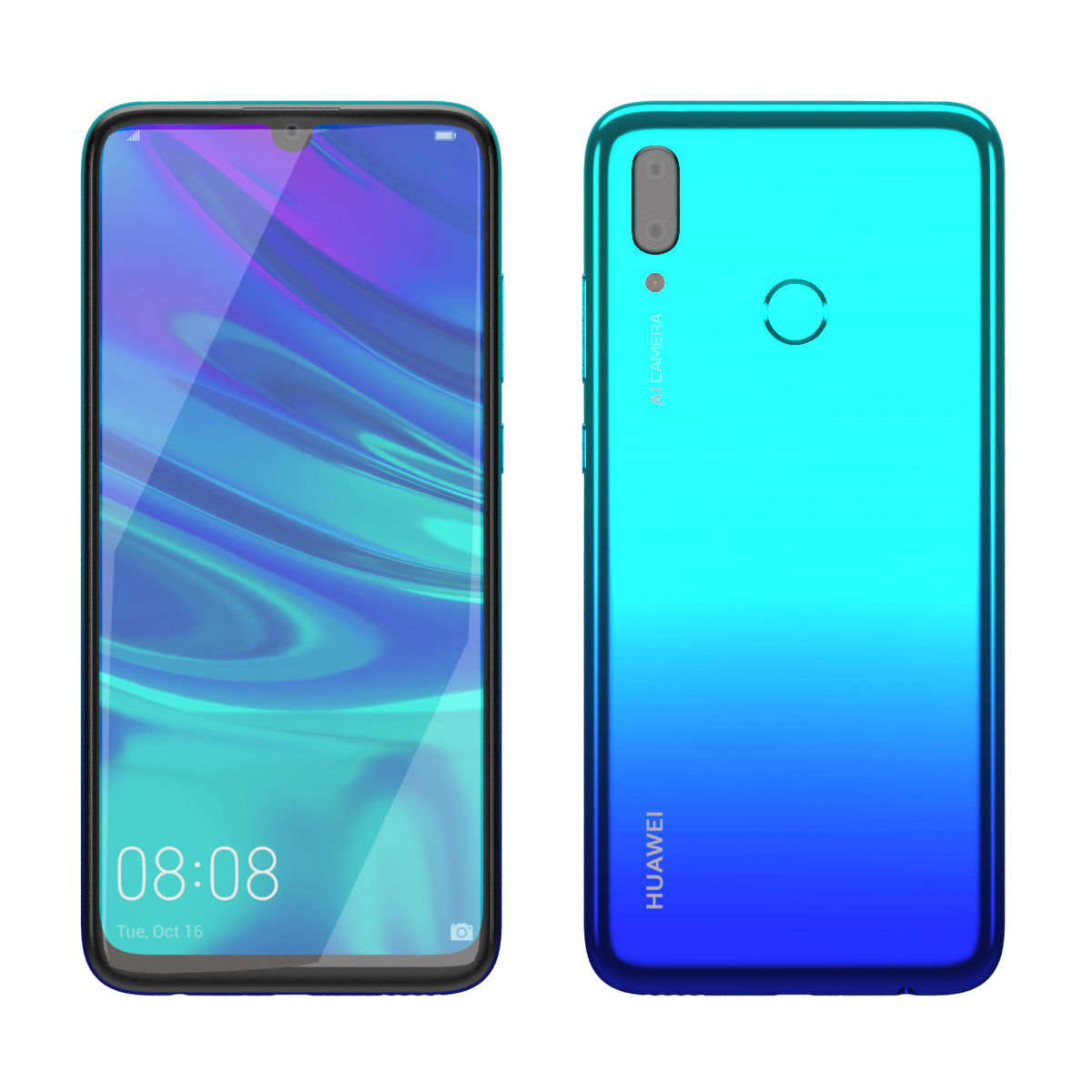 Huawei P Smart 2019 Aurora Blue 3D model_2