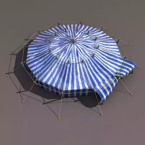 Blue Circus Tent Low-poly 3D model