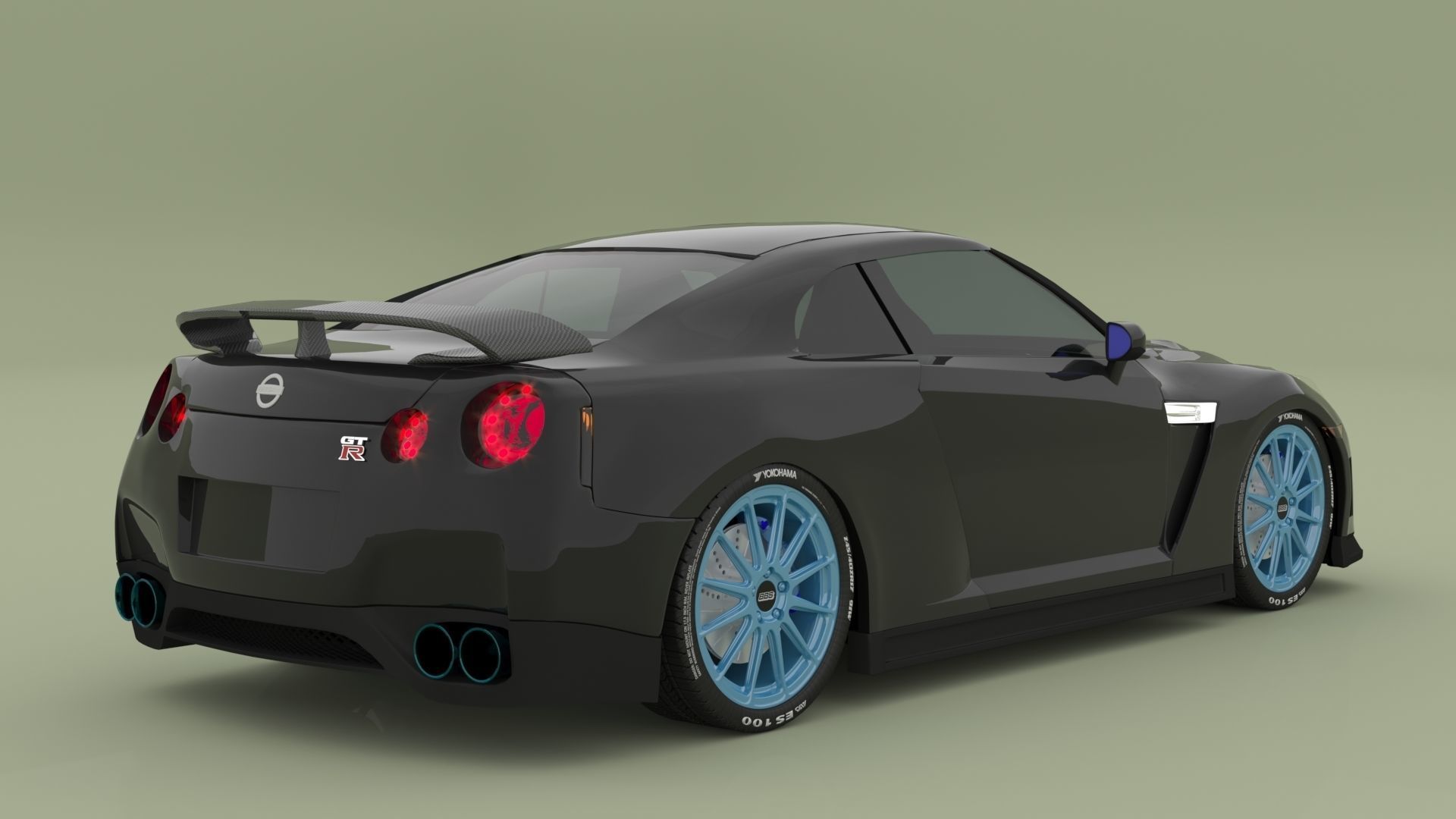 Nissan GTR 3D model_4